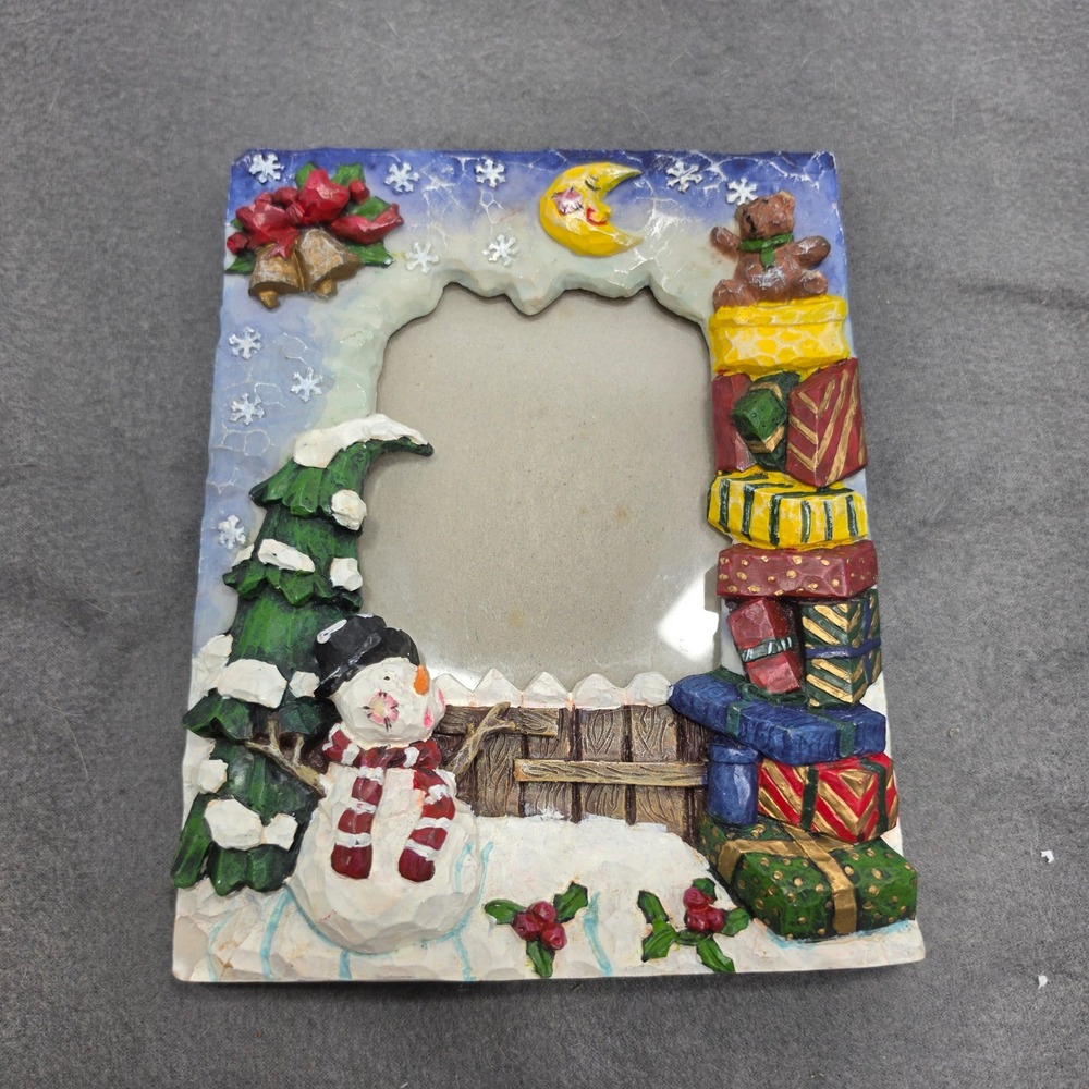 EIRI Graphics Christmas Snowman and Gifts 3D Resin Picture Frame 4x6
